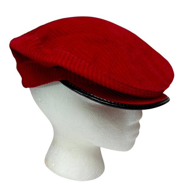 Vintage Cornell Caps Corduroy Hat Ivy League Red Newsboy 7 1/8 Rare Find! - Picture 2 of 15